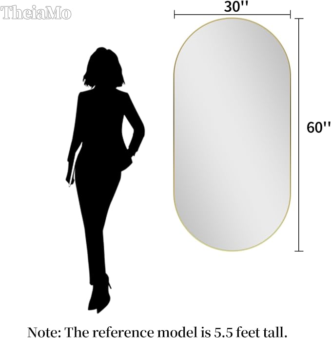 Oval Full Length Mirror, Ultra-Clear Explosion-Proof Dressing Mirror, Simple & - Image 2