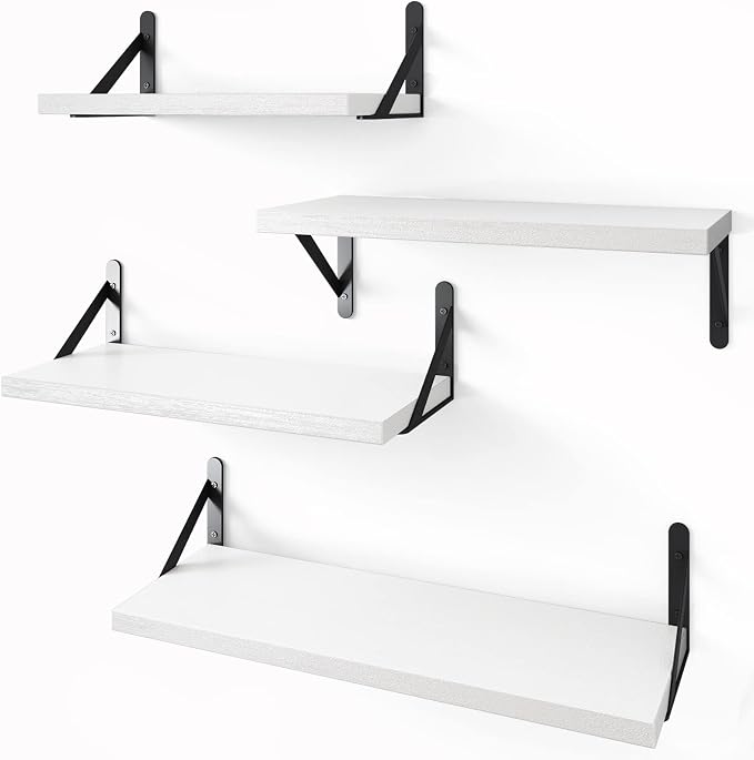 YGEOMER Floating Shelves for Wall, Different Sizes White Wall Shelves for by YGEOMER