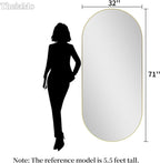 Oval Full Length Mirror, Ultra-Clear Explosion-Proof Dressing Mirror, Simple & - Image 2