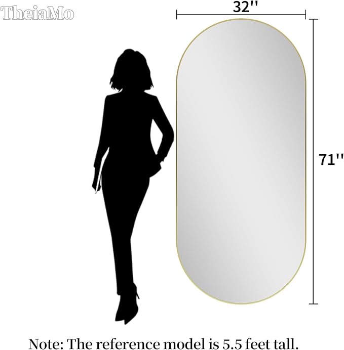 Oval Full Length Mirror, Ultra-Clear Explosion-Proof Dressing Mirror, Simple & - Image 2