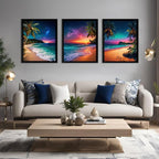 Beach Sunset Black Framed Wall Art - Image 2
