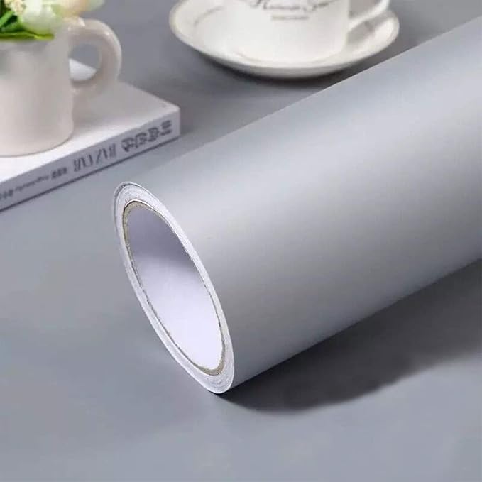 practicalWs Gray Self-Adhesive Wallpaper Removable Film Stick Paper Easy to by practicalWs