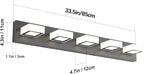 Ralbay Modern Black Bathroom Lighting Fixtures 5 Lights Adjustable Acrylic - Image 6