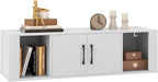 Giantex Wall Mounted Storage Cabinet 2 Cube Floating Media Hanging Desk W/2 by Giantex