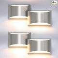 Aipsun 4 Pack Nickel Modern LED Wall Sconce Hardwired Indoor Wall Lights Up and by Aipsun