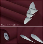 Dimoon 236''x17.7'' Red Peel and Stick Wallpaper Contact Paper Modern Self - Image 3