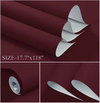 Dimoon 78.7''x17.7'' Red Peel and Stick Wallpaper Contact Paper Modern Self - Image 3