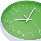 jomparis Modern Office Green Decor Wall Clock 12" Silent & Non-Ticking Battery - Image 6