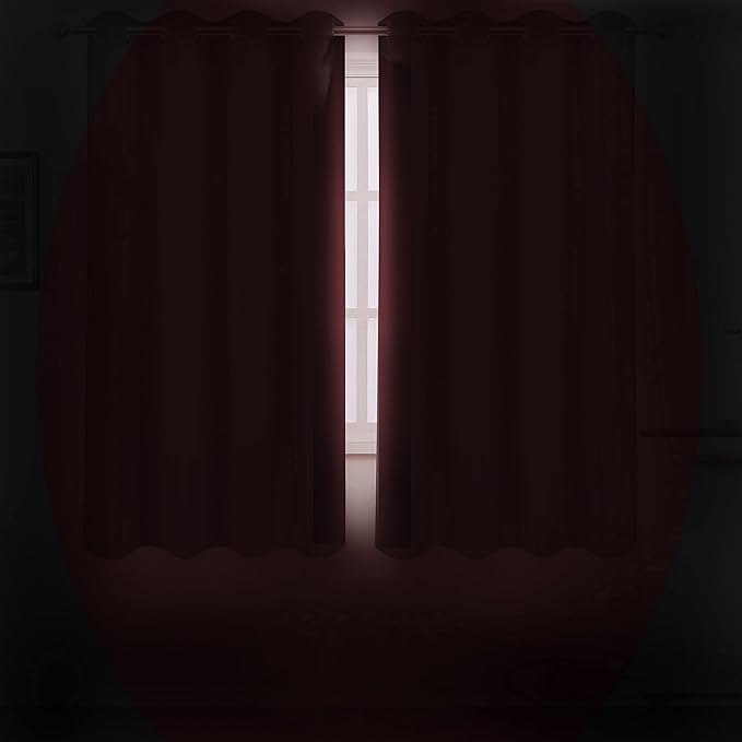 LEMOMO Red Thermal Blackout Curtains/52 x 54 Inch/Set of 2 Panels Room - Image 3