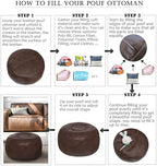 Thgonwid Unstuffed Moroccan Ottoman Pouf Cover, Ottoman Footstool Storage Solution, Bean Bag Chair, Foot Rest, Deep Coffee - Image 6