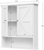 TEENFON Bathroom Wall Cabinet, Over The Toilet Space Saver Storage - Image 3