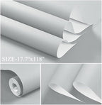 Dimoon 236''x17.7'' Grey Peel and Stick Wallpaper Contact Paper Modern Self - Image 2