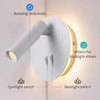 ZEROUNO Bedroom Wall Lamp with Switch Reading Light Hardwired Sconces Which - Image 6