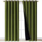 NICETOWN Full Shade Curtain Panels, 62 x 84 inch, Olive Green, Pair of Energy - Image 2
