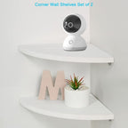 JORIKCHUO 12 inch Corner Wall Shelf Set of 2, Solid Wood Corner Floating Shelves - Image 3
