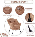 Tiita Modern Large Accent Lounge Chair with Ottoman, Leisure Sofa Armchair with Footrest, Reading Chair for Bedroom, Living Room, Dorm Rooms, Garden and Courtyard - Image 2