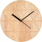 Wooden Wall Clock, Modern Round Design, Natural Wood Finish by Unknown