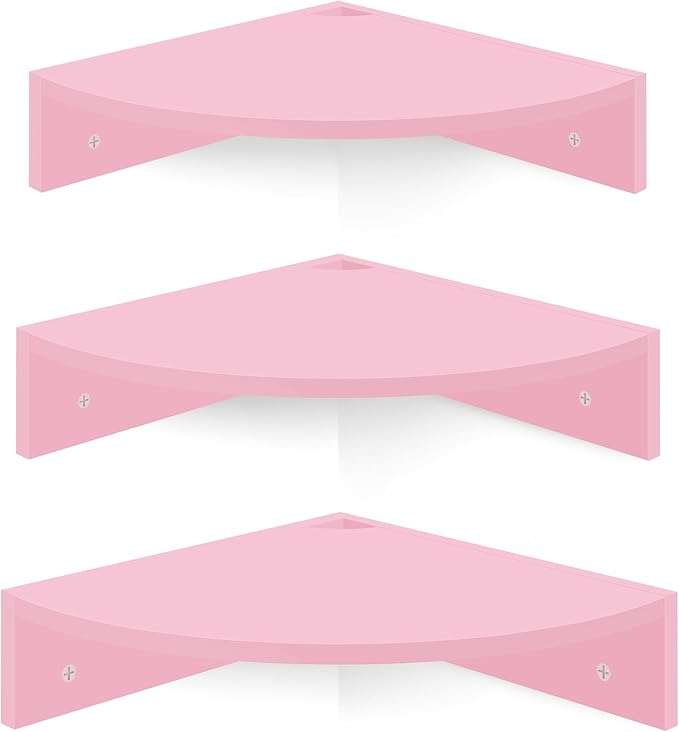 Homode Corner Shelf Wall Mount, 3 Tier Wood Corner Hanging Shelves, Living Room by Homode