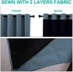 NICETOWN 100% Blackout Window Curtain Panels, Smoky Blue, Cold and Full Light - Image 5