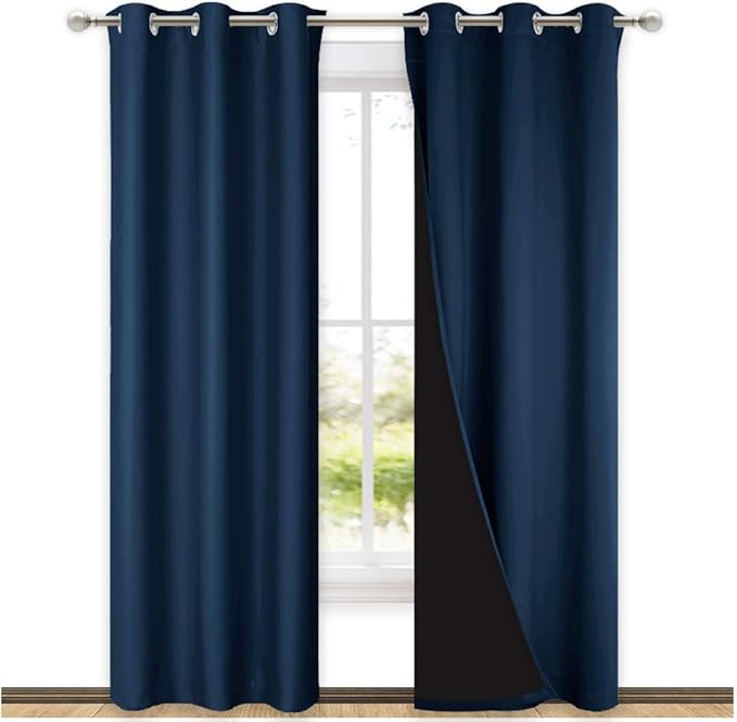NICETOWN Complete 100% Blackout Curtain Set, Thermal Insulated & Energy by NICETOWN