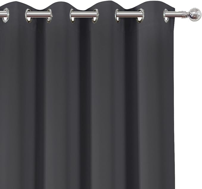 LEMOMO Dark Grey Blackout Curtains 66 x 63 Inch Length/Set of 2 Curtain - Image 6