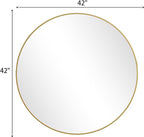 BEAUTYPEAK 42 Inch Round Mirror, Metal Frame Circle Mirror, Wall Mounted - Image 7