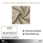 LEMOMO Beige Thermal Blackout Curtains/42 x 63 Inch/Set of 2 Panels Room - Image 3