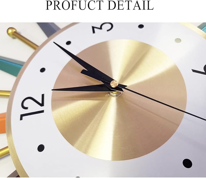 Large Wall Clock 31 Inch Modern Wall Clock Starburst Mid-Century Modern Decor - Image 9
