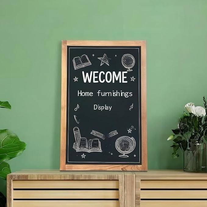 Magnetic Chalkboard for Wall Rustic Wood Framed Decorative Blackboard Sign - Image 6