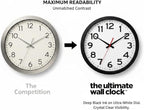 Ultimate Wall Clock | 10 Inch | Silent | Round | Quartz | Black | Kitchen | - Image 3