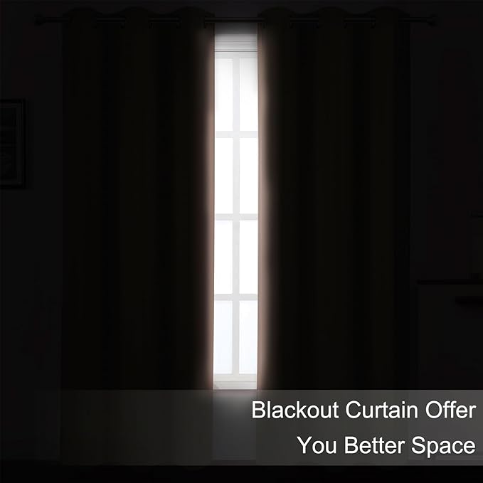 LEMOMO Blush Blackout Curtains 52 x 63 Inch Length/Set of 2 Curtain - Image 3