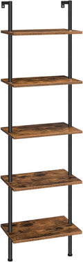 HOOBRO DIY Ladder Shelf, 5-Tier Wooden Wall Mounted Bookshelf, Narrow Bookcase by HOOBRO