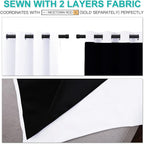NICETOWN White 100% Blackout Lined Curtains, 2 Thick Layers Completely Blackout - Image 6