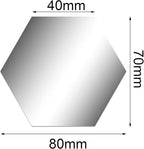 Shappy 32 Pcs Hexagon Mirror Wall Stickers Removable Silver Acrylic Mirror - Image 2