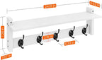 Homode Coat Rack with Shelf Wall Mount, 24 Inch Long Wall Shelf with Hooks - Image 8