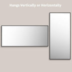 LOAAO 72"X32" Black Rectangle Bathroom Mirror Wall, Matte Black Aluminum Alloy - Image 4