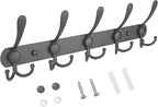 TICONN Wall Mounted Coat Rack, Five Heavy Duty Tri Hooks All Metal Construction by TICONN