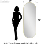 Oval Full Length Mirror, Ultra-Clear Explosion-Proof Dressing Mirror, Simple & - Image 2