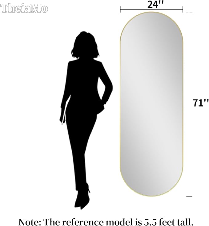 Oval Full Length Mirror, Ultra-Clear Explosion-Proof Dressing Mirror, Simple & - Image 2