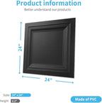 Art3d 12-Pack Square Black Drop Ceiling Tile 2ft x 2ft, PVC Ceiling Panel 24 x - Image 4
