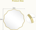 WallBeyond Round Wavy Mirror for Wall Decorative 24 inch, Modern Round Mirror - Image 6