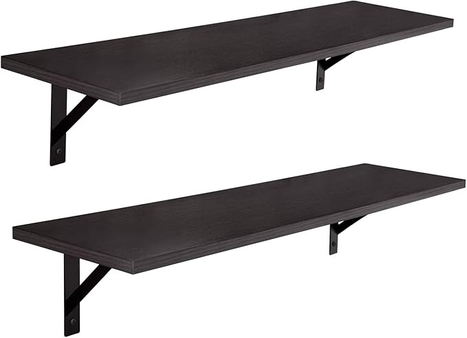 DINZI LVJ Long Wall Shelves, 31.5 Inch Wall Mounted Shelves Set of 2, - Image 9