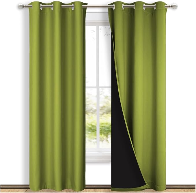 NICETOWN Fresh Green Full Shade Curtain Panels, Pair of Thermal Insulated & by NICETOWN