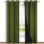NICETOWN Blackout Curtains 84 inches Long, 2 Pieces, Olive Green, Full Light by NICETOWN