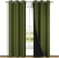 NICETOWN Blackout Curtains 80 inches Long, 2 Pieces, Olive Green, Full Light by NICETOWN