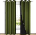 NICETOWN Olive Green Full Shade Curtain Panels, Olive Green, Pair of Thermal by NICETOWN