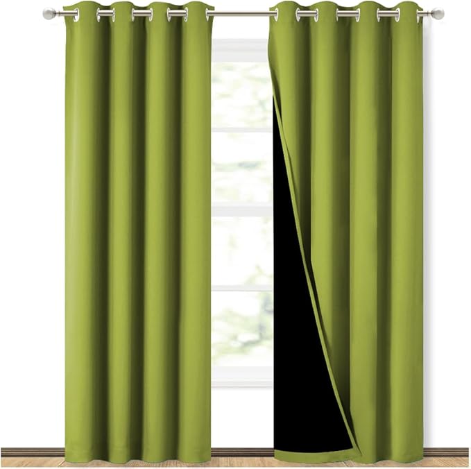 NICETOWN 100% Blackout Curtains 84 inches Long, Fresh Green, 52 inches Wide by NICETOWN
