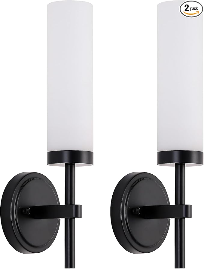Black Bathroom Wall Sconces Set of 2, Modern Sconces Wall Lighting Vanity Lights by SANTOSTOCK