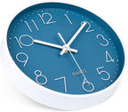 jomparis 10 Inch Cerulean Wall Clock Battery Operated Silent & Non-Ticking Wall - Image 6