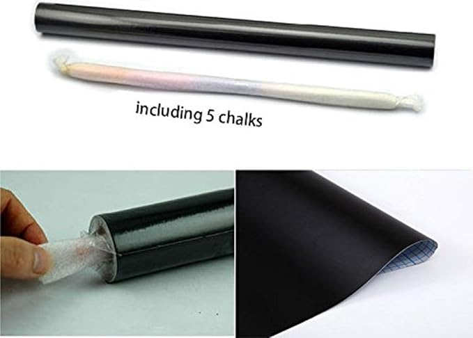 Chalkboard Wall Sticker 2 Rolls 18" x 79" Wallpaper Peel and Stick Chalk Board - Image 5